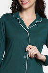 Zivame Winter Whispers Knit Cotton Pyjama Set - Ponderosa Pine — thumbnail 5